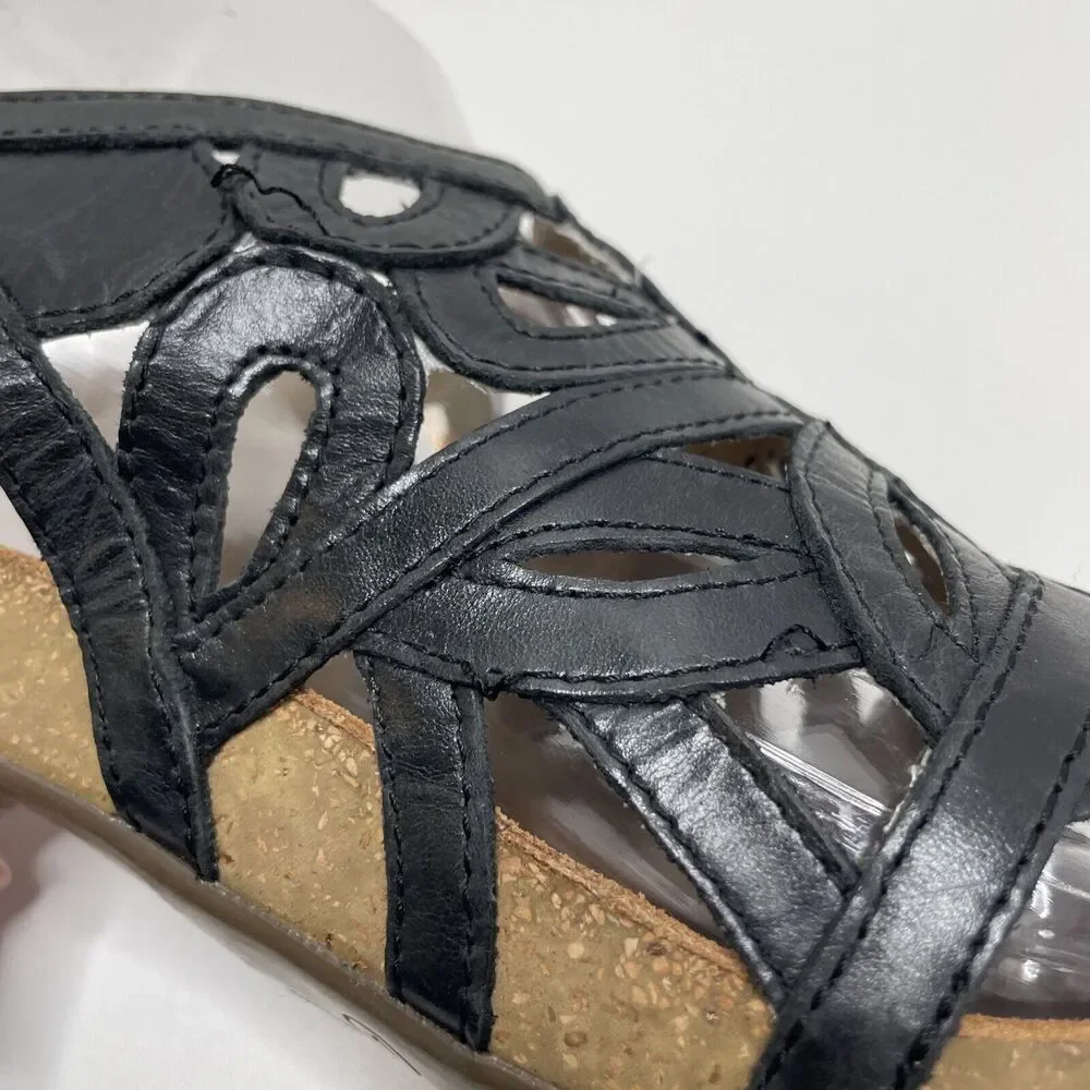 Josef Seibel‎ Women's Leather Sandal Shoe Ruth EU 41 US 9.5 Slingback Black